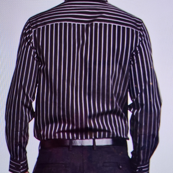 Perry Ellis Men's shirt/XL/ Black with Stripe/Pre-owned EXCELLENT CONDITION - Picture 2 of 13